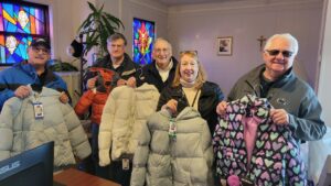 First stop is Catholic Charities of Berks County. Ann Marie Ferguson was overwhelmed to receive 117 coats of various sizes!